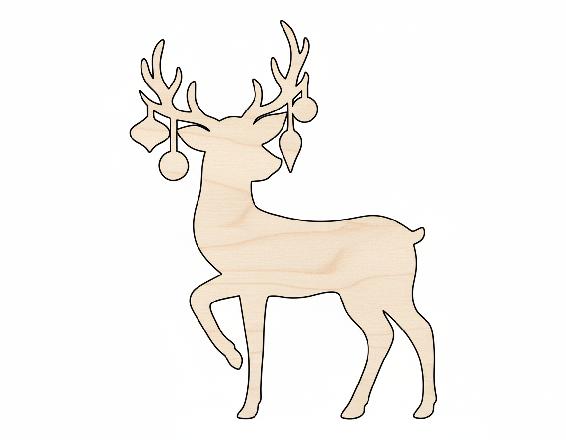 Wood Ornament Reindeer Shape - Craft - NameSigns.com
