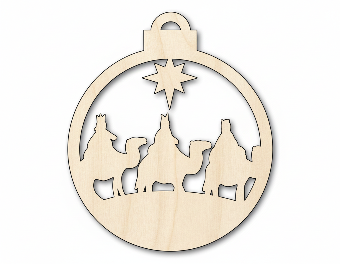 Wood Bethlehem Nativity Ornament Shape - Christmas - Craft - NameSigns.com