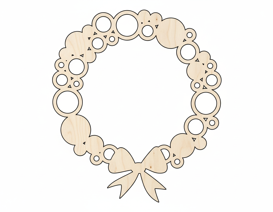 Wood Bulb Wreath Shape - Craft - up to 46" NameSigns.com