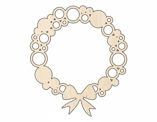 Wood Bulb Wreath Shape - Craft - up to 46" NameSigns.com