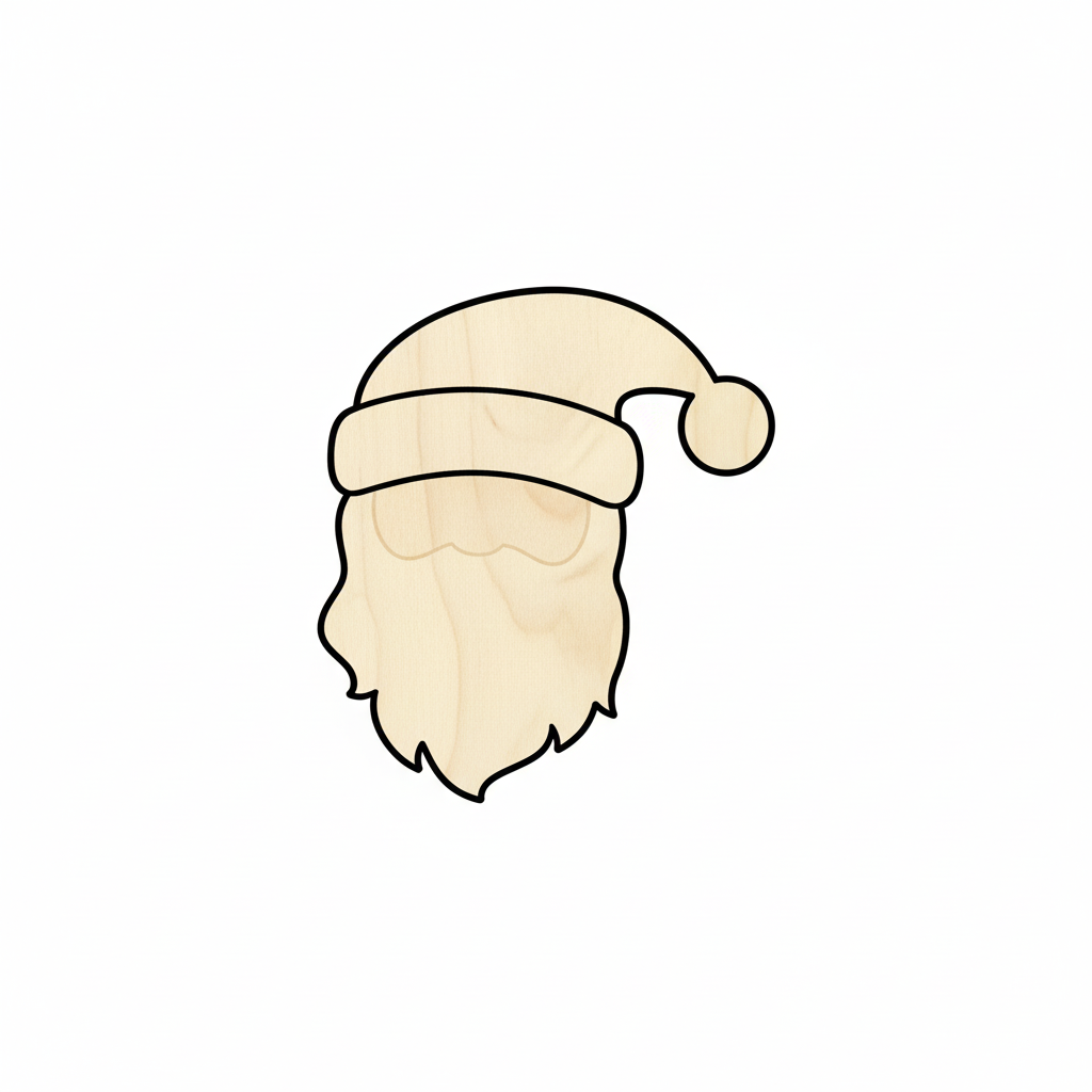 Wood Santa Claus Head Shape - Christmas - Ornament - Craft - NameSigns.com