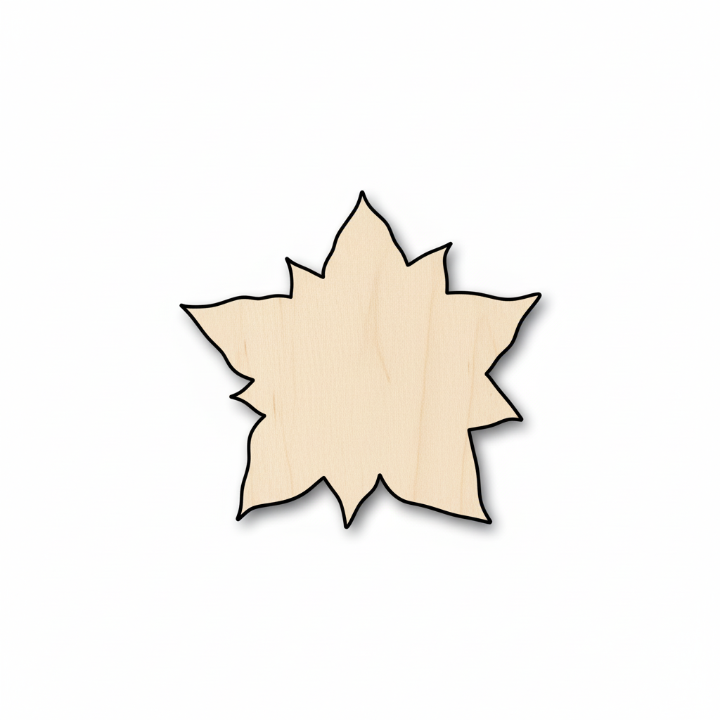 Wood Poinsettia Flower Shape - Christmas - Flower - Craft - NameSigns.com