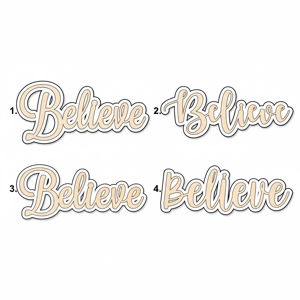 Believe Sign  Wood Cutout Home Decor DIY NameSigns.com