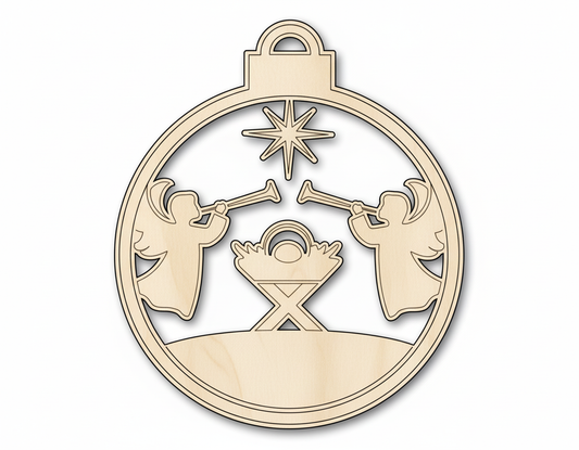 Wood Bethlehem Nativity Ornament Shape - Christmas - Craft - NameSigns.com