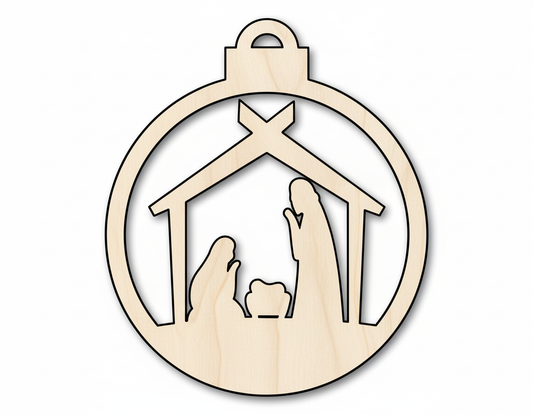 Wood Bethlehem Nativity Ornament Shape - Christmas - Craft - NameSigns.com