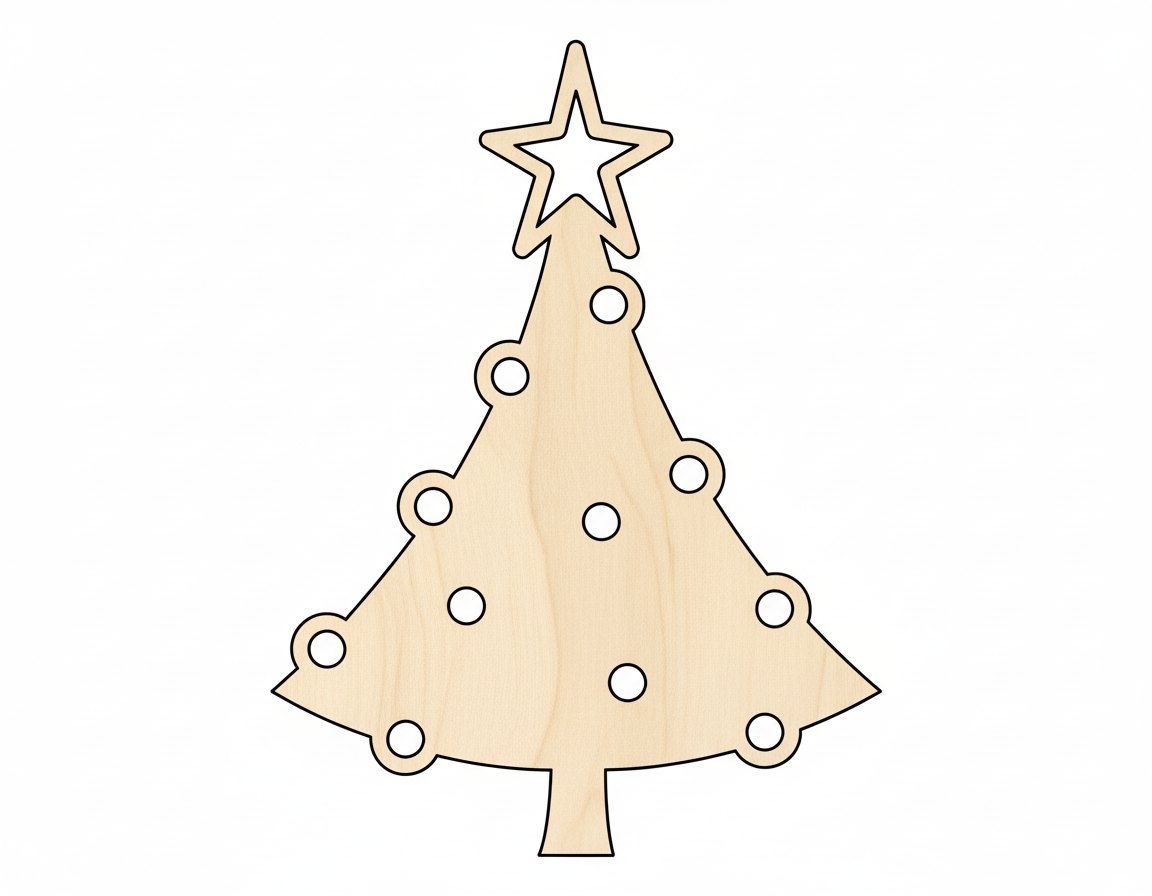 Wood Christmas Tree Shape - Craft - NameSigns.com