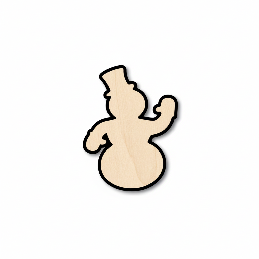 Wood Friendly Snowman Shape - Craft - NameSigns.com