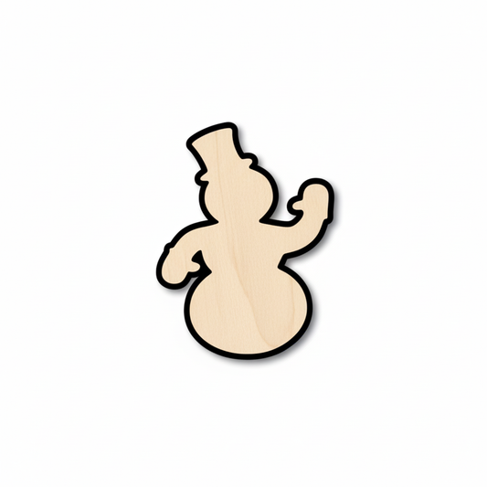 Wood Friendly Snowman Shape - Craft - NameSigns.com