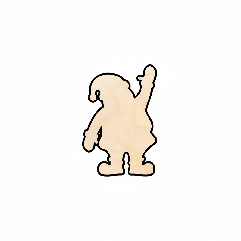 Wood Santa Claus Wave Shape - Christmas - Ornament - Craft - NameSigns.com