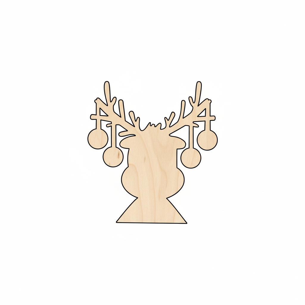 Wood Reindeer Antler Ornaments Shape - Craft - NameSigns.com