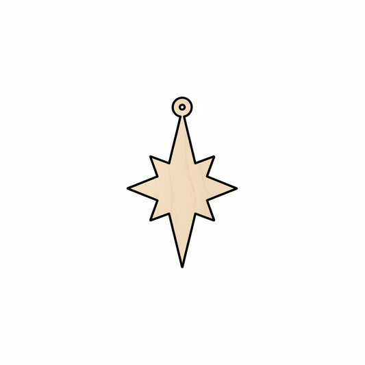 Wood Christmas Star Ornament Shape - Craft - NameSigns.com