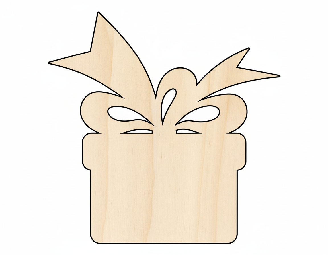 Wood Christmas Present Shape DIY Holiday Craft Cutout Up to 36" NameSigns.com