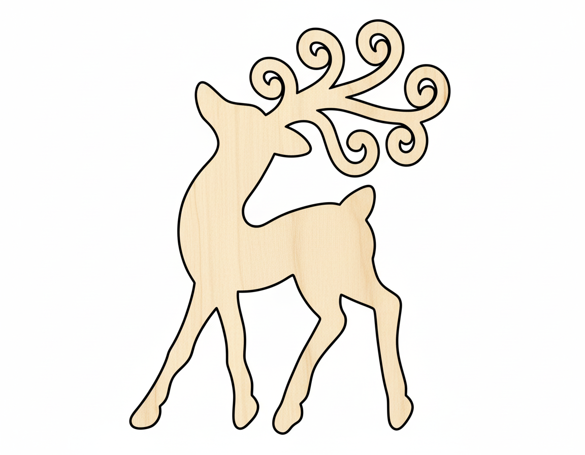 Wood Reindeer Shape - Craft - NameSigns.com