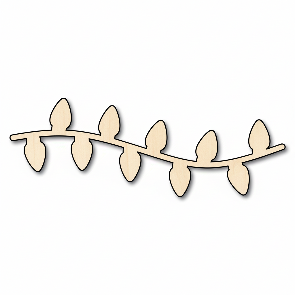 Wood String of Lights Shape - Christmas - Craft - NameSigns.com