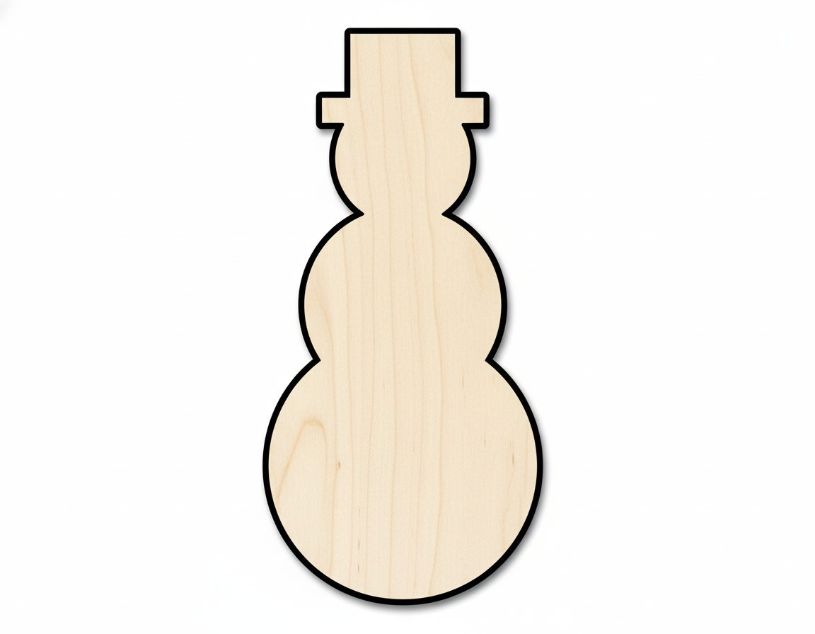 Wood Tall Snowman Shape - Craft - NameSigns.com