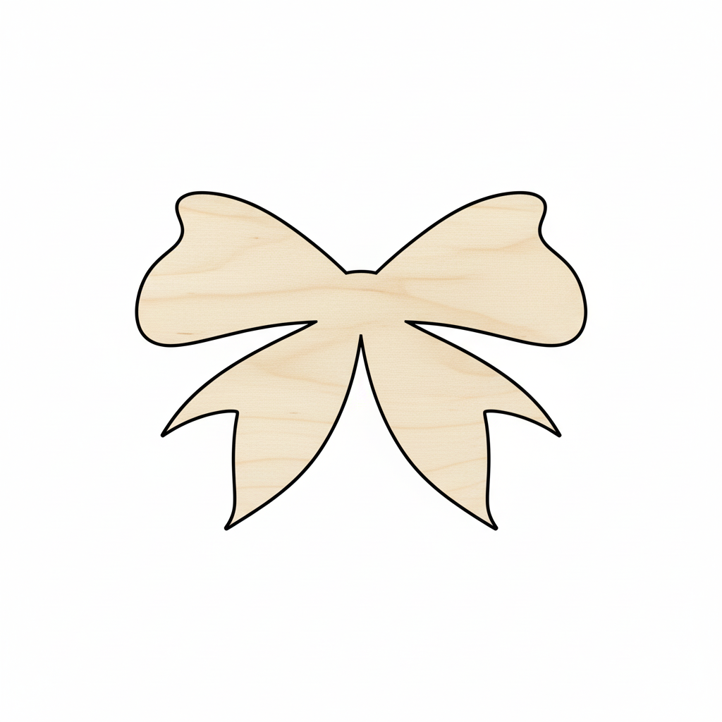 Wood Bow Ribbon Shape - Craft - NameSigns.com