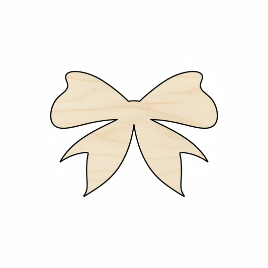 Wood Bow Ribbon Shape - Craft - NameSigns.com