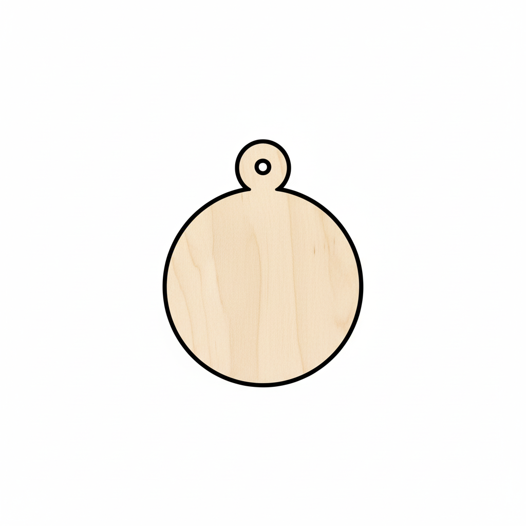 Wood Christmas Ornament Circle Shape - Craft - NameSigns.com