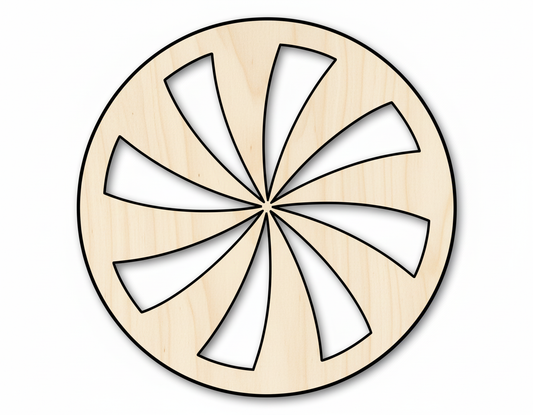 Wood Peppermint Candy Shape - Craft - up to 46" NameSigns.com