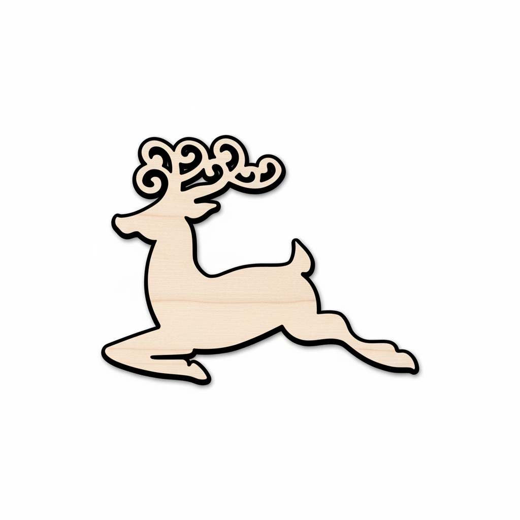 Wood Reindeer Silhouette - Craft- NameSigns.com