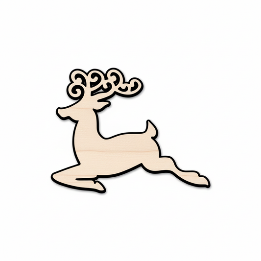 Wood Reindeer Silhouette - Craft- NameSigns.com