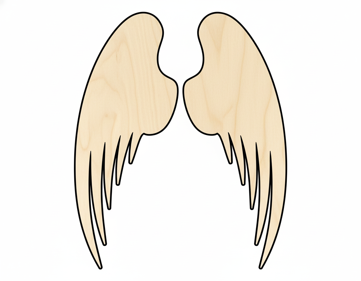 Wood Angel Wings 2 Wings DIY Angel Craft Up to 36" NameSigns.com
