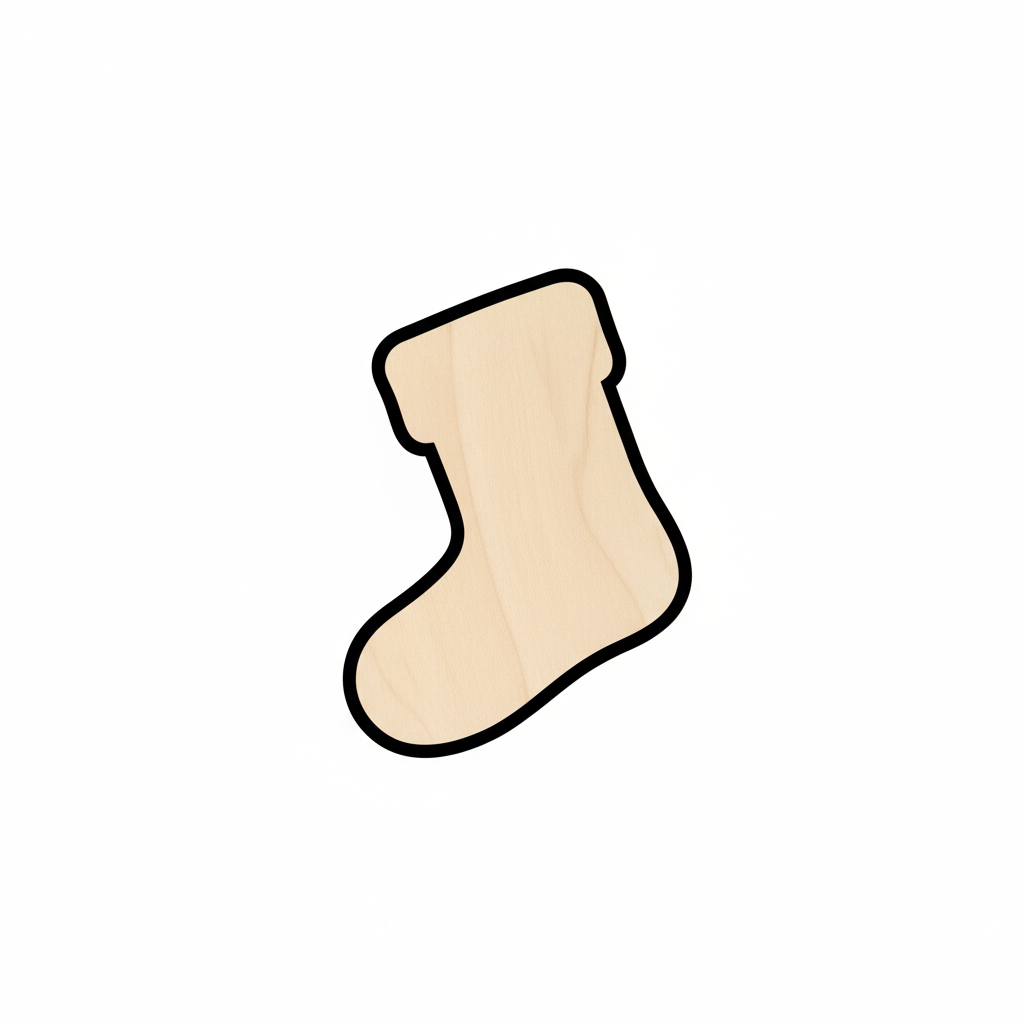 Wood Stocking Shape - Christmas - Craft - NameSigns.com