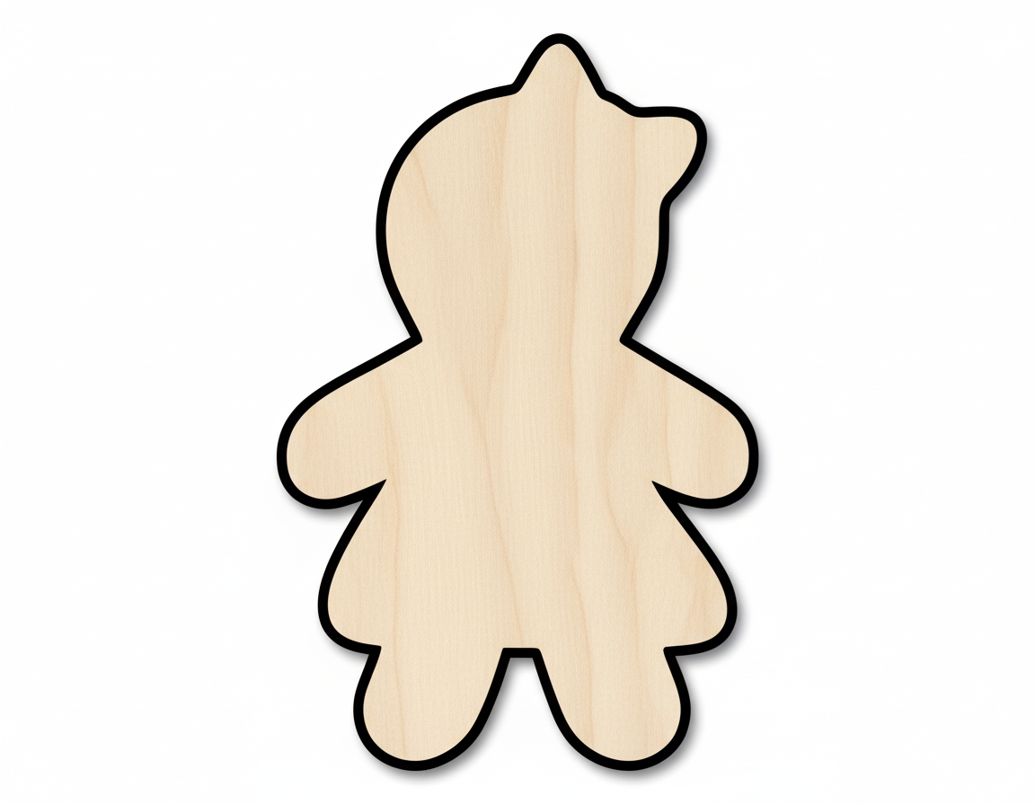 Wood Gingerbread Girl Shape - Craft - up to 46" NameSigns.com