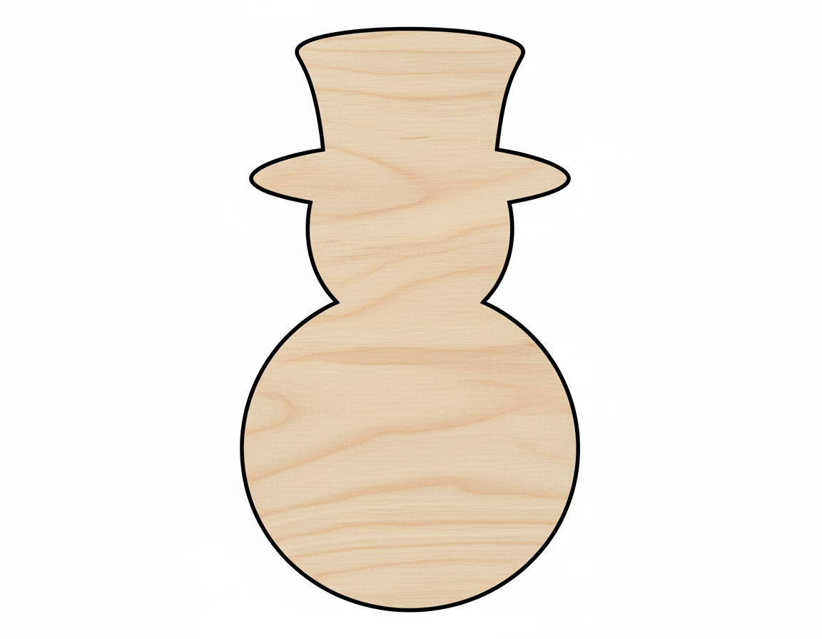 Wood Tophat Snowman Shape - Craft - NameSigns.com