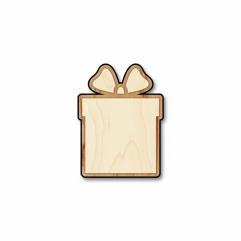 Wood Present Gift Shape - Christmas - Birthday - Craft - NameSigns.com