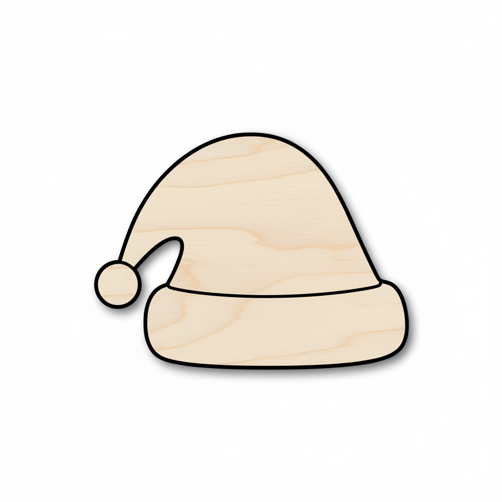 Wood Santa Claus Hat Shape - Christmas - Ornament - Craft - NameSigns.com