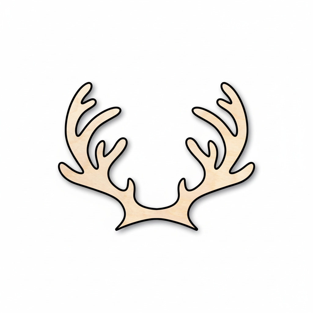 Wood Reindeer Antlers Shape - Animal - Wildlife - Craft - NameSigns.com