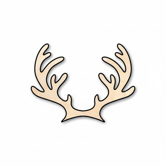 Wood Reindeer Antlers Shape - Animal - Wildlife - Craft - NameSigns.com