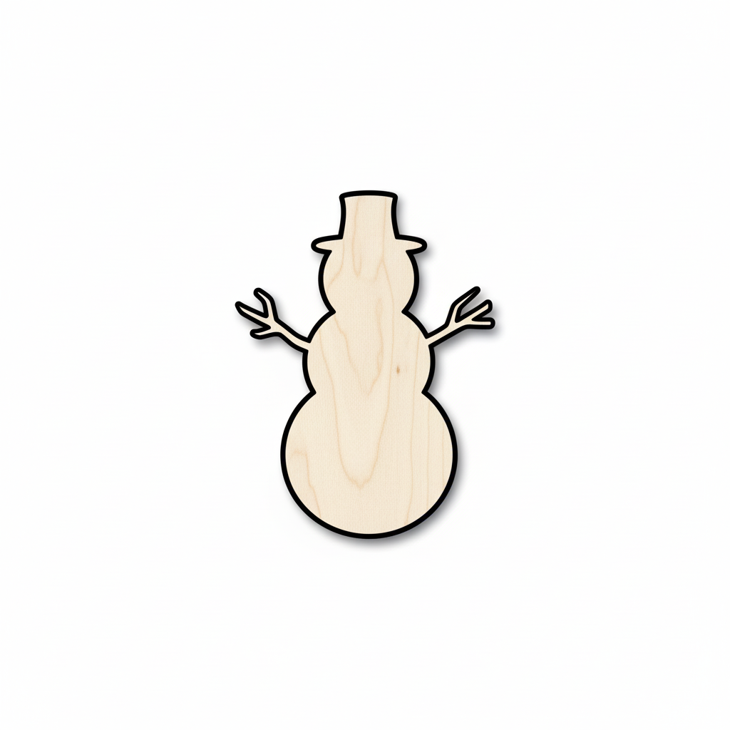 Wood Snowman Shape - Winter Decor - Craft - NameSigns.com