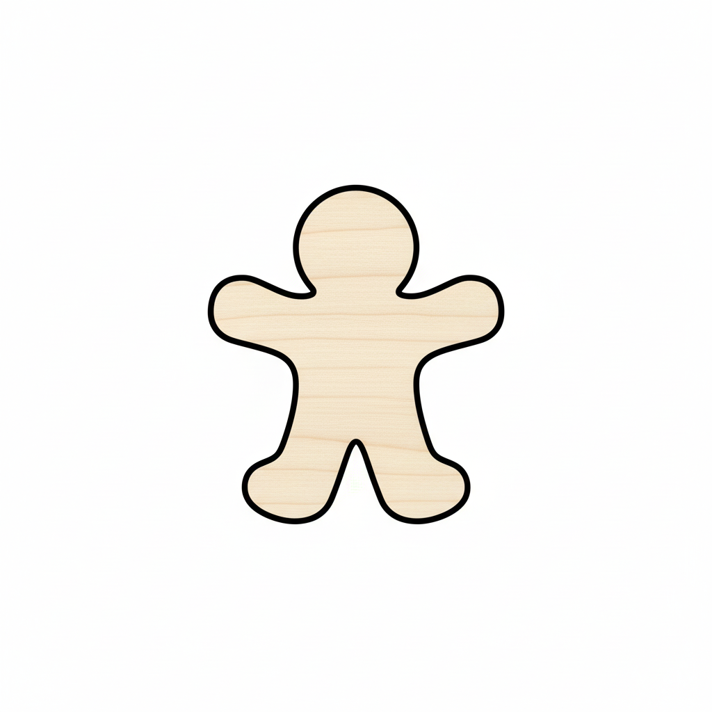 Wood Gingerbread Man Shape - Candy - Holiday - Craft - NameSigns.com