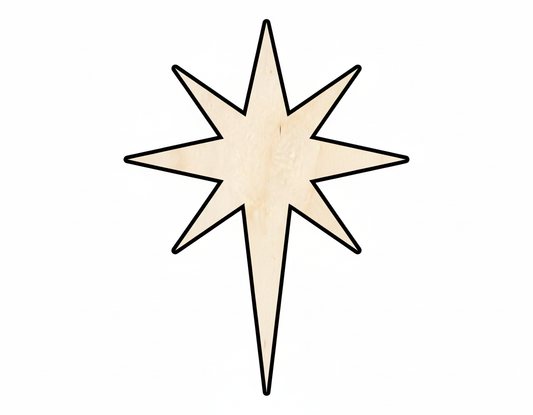 Wood Bethlehem Star Shape DIY Christmas Craft Cutout Up to 36" NameSigns.com