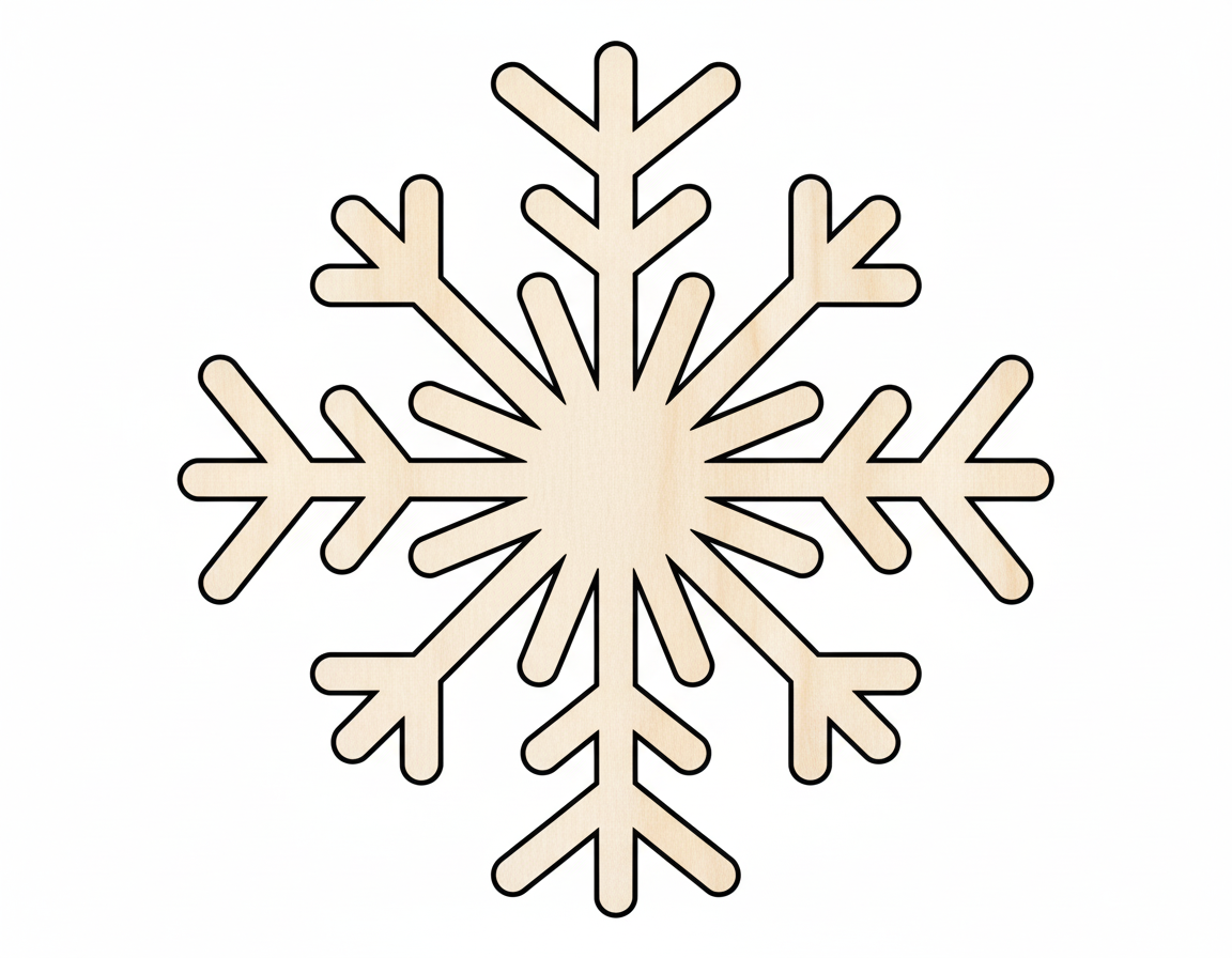 Wood Snowflake Shape Winter Decor DIY Craft Cutout NameSigns.com