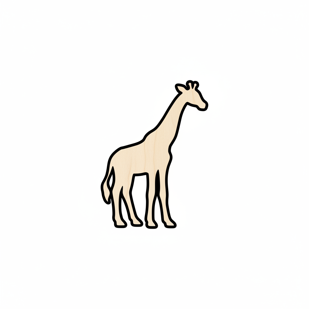Unfinished Wood Giraffe – Handmade Birch Plywood Shape | Laser Cut Wood Craft NameSigns.com