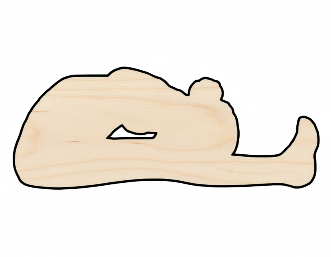 Wood Yoga Forward Fold Pose Shape DIY Craft Cutout NameSigns.com