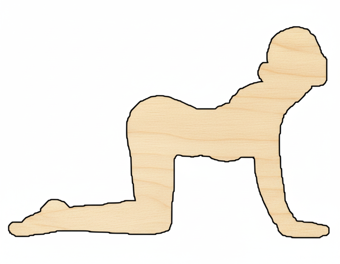 Wood Yoga Cat Pose Shape DIY Craft Cutout NameSigns.com