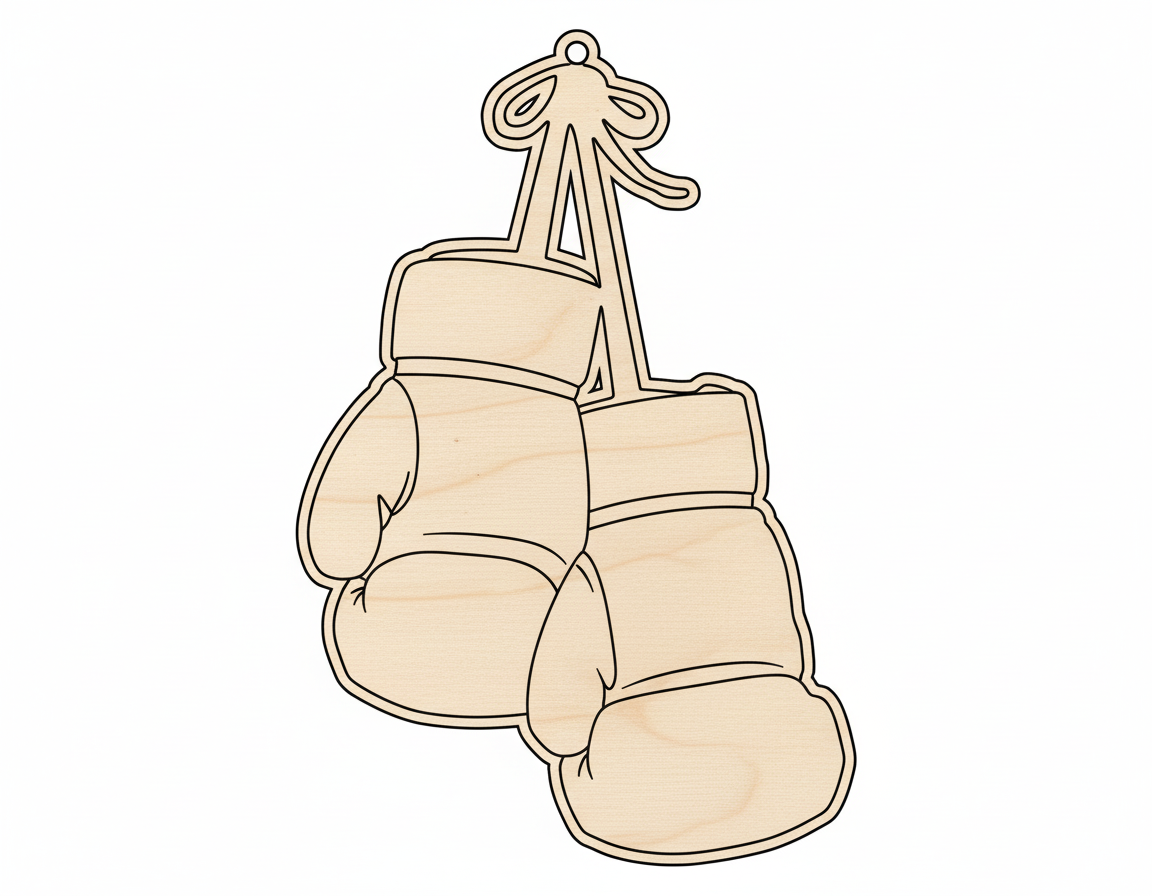 Wood Boxing Glove Shape DIY Craft Cutout NameSigns.com