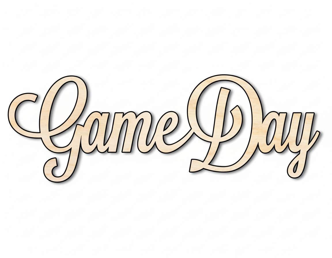 Wood Game Day Shape - Word Craft - up to 46" NameSigns.com