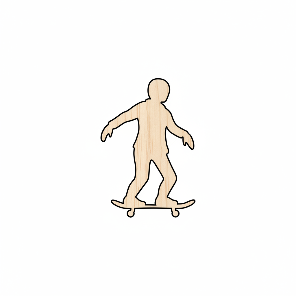 Wood Skater Shape - Sports - Craft - NameSigns.com