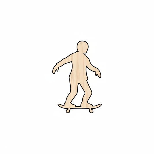 Wood Skater Shape - Sports - Craft - NameSigns.com