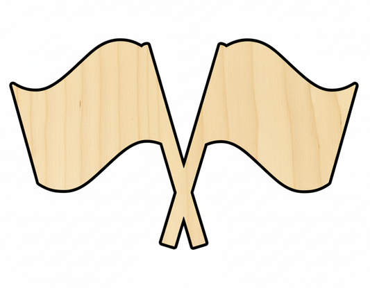 Crossed Flags Shape DIY Craft Cutout NameSigns.com