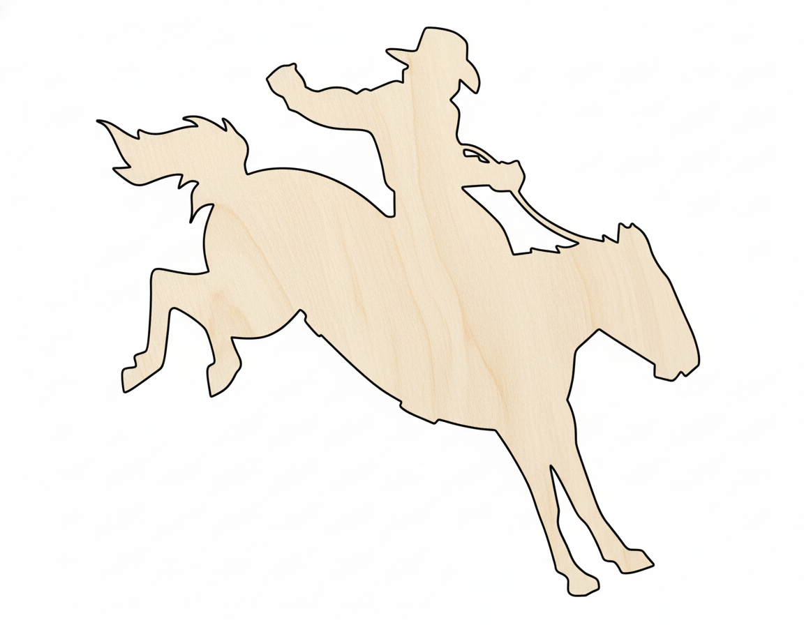 Wood Rodeo Cowboy Shape DIY Craft Cutout NameSigns.com