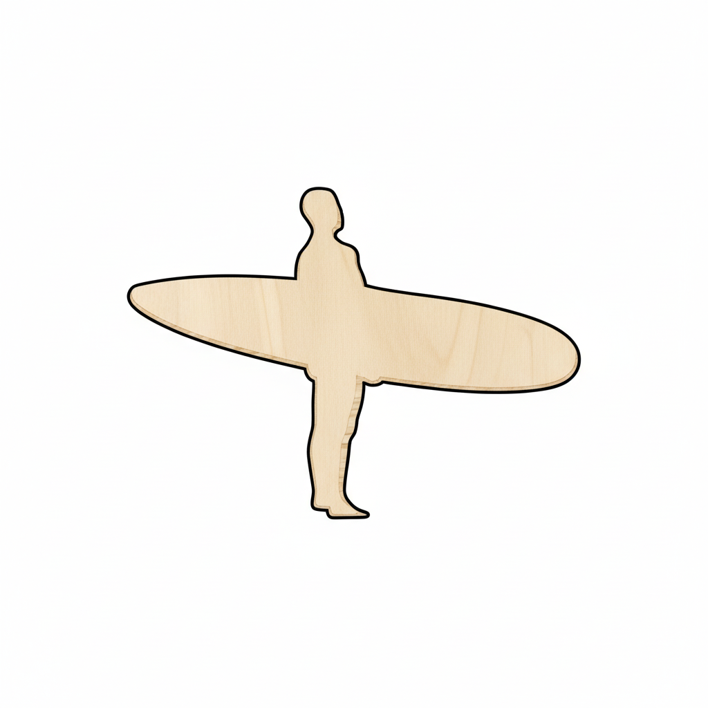 Wood Surfer Shape - Craft - NameSigns.com