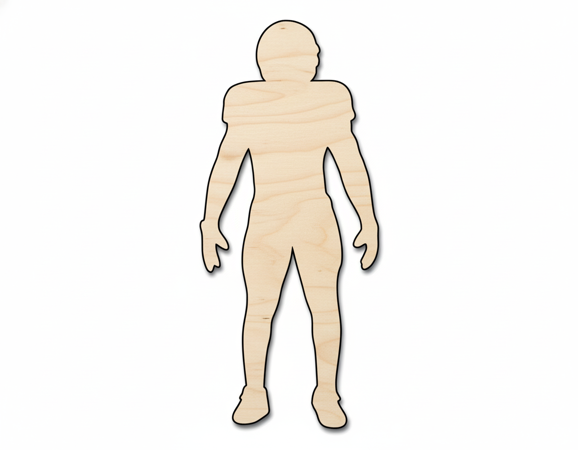 Wood Football Player Silhouette DIY Sports Craft Cutout NameSigns.com