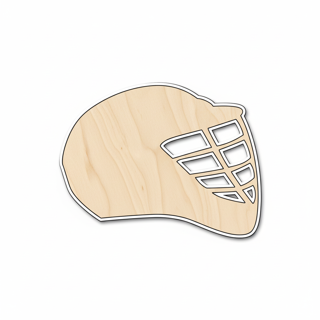 Wood Lacrosse Helmet Shape - Craft - NameSigns.com