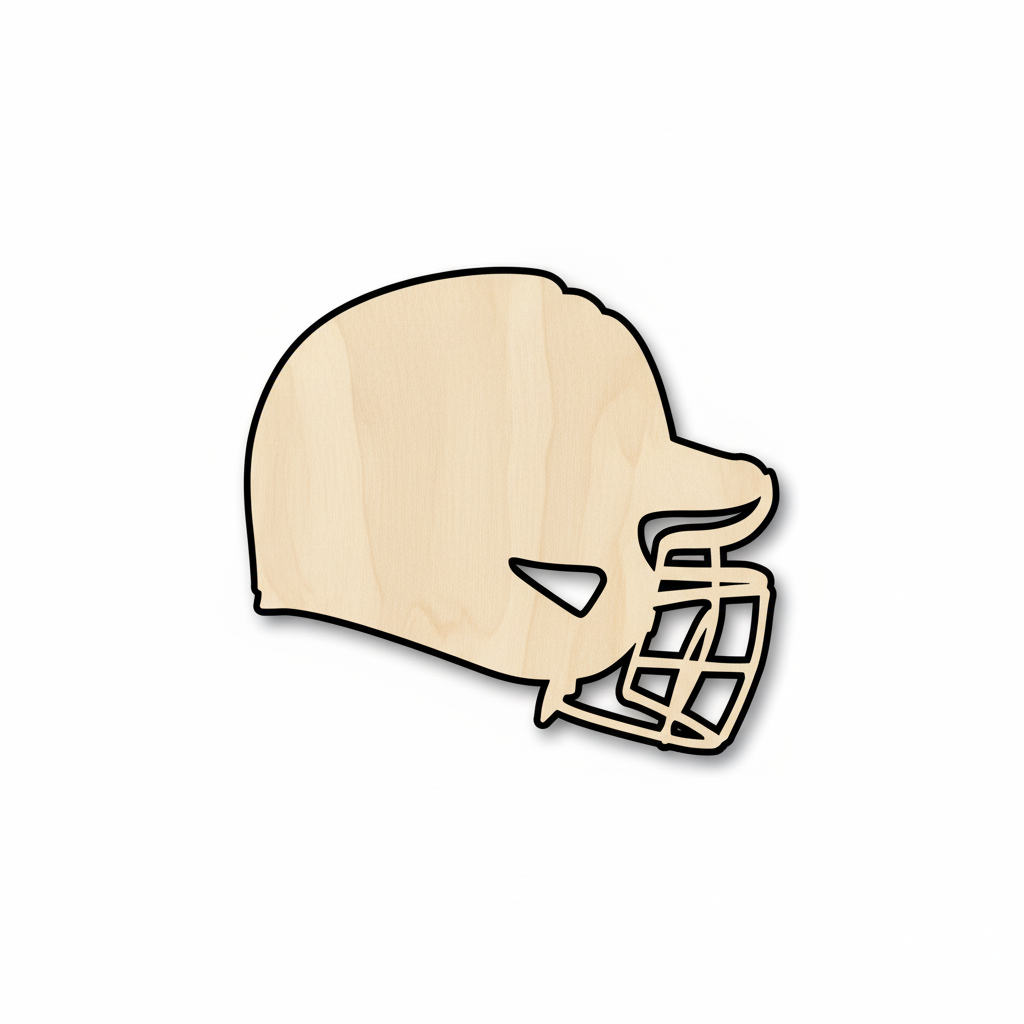 Wood Baseball Helmet Silhouette - Craft- NameSigns.com
